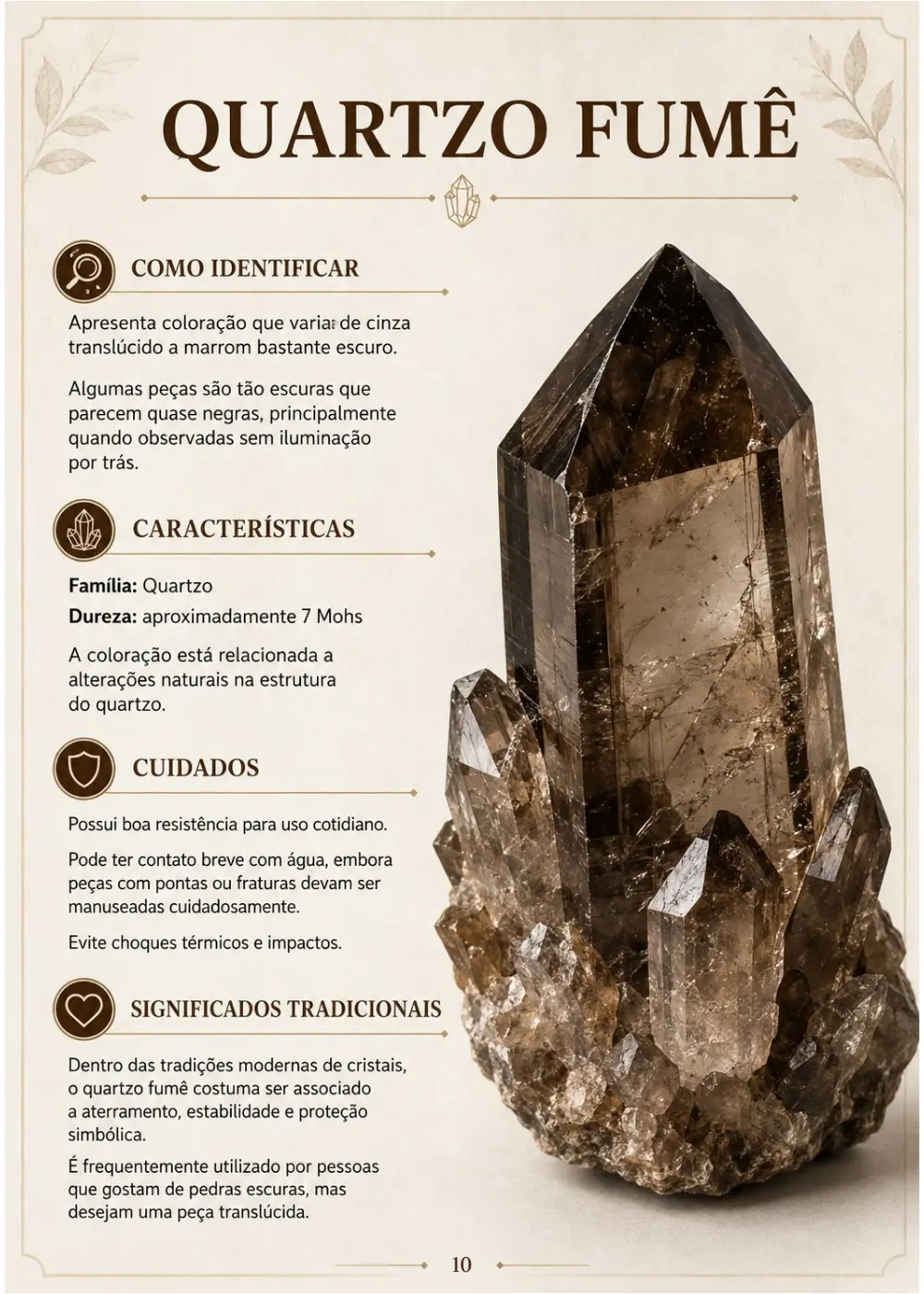 Página da enciclopédia sobre o quartzo fumê