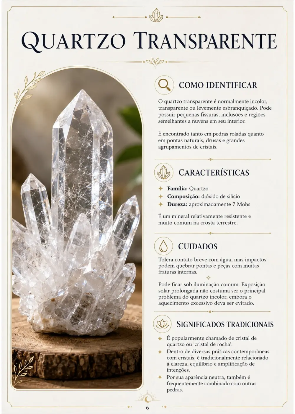 Página da enciclopédia sobre o quartzo transparente